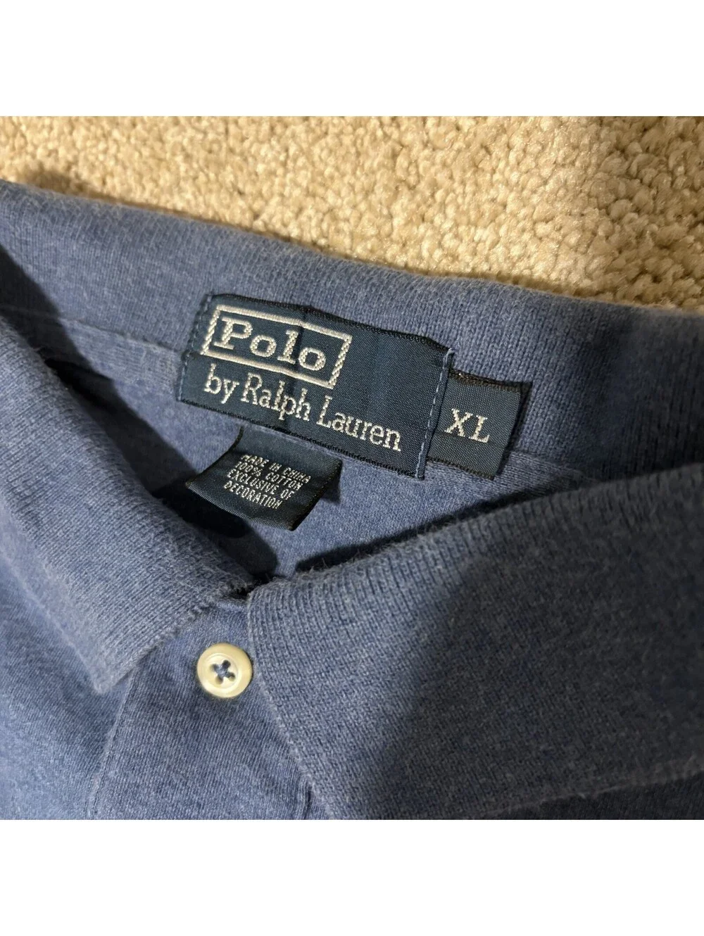 Polo Ralph Lauren Polo Shirt Men Size XL Blue w/ Pink Pony Short Sleeve